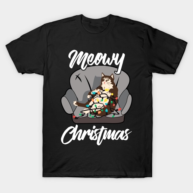 Cats Christmas. Meowy Christmas. T-Shirt by KsuAnn